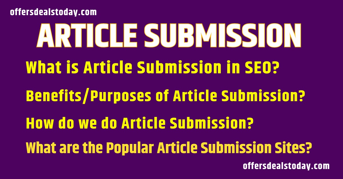 Article Submission in SEO